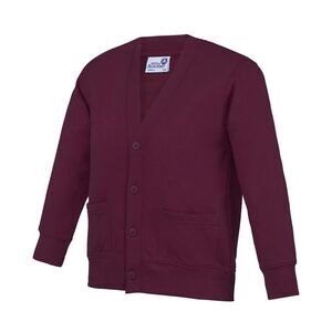 Awdis Childrens/Kids Academy Cardigan / Burgundy